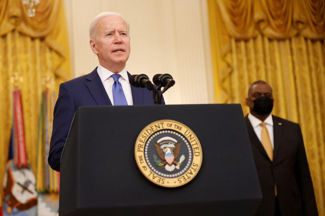 Tổng thống Mỹ Joe Biden sẽ tham dự cuộc họp trực tuyến vào ngày 12-3 với các nhà lãnh đạo Nhật Bản, Ấn Độ và Úc. Ảnh: Reuters