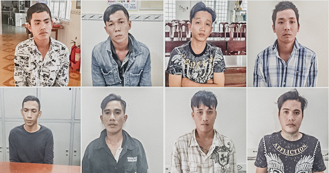 Lê Tuấn Thanh và các đối tượng tham gia giải cứu nữ tiếp viên bị bắt giữ.