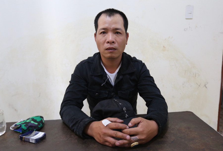 Đối tượng Cường tại cơ quan Công an. Ảnh: Văn Ngọc Đối tượng Cường tại cơ quan Công an. Ảnh: Văn Ngọc