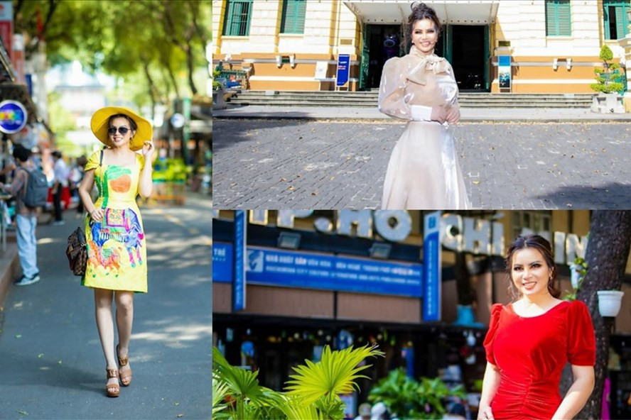Hoa hậu Kim Hồng diện thiết kế tôn dáng, dạo phố. Ảnh: NVCC.