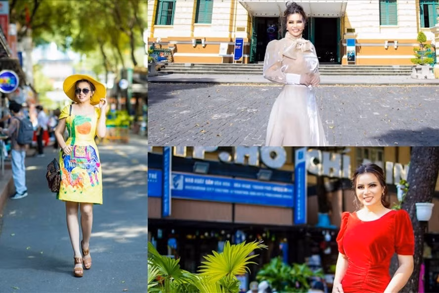 Hoa hậu Kim Hồng diện thiết kế tôn dáng, dạo phố. Ảnh: NVCC.