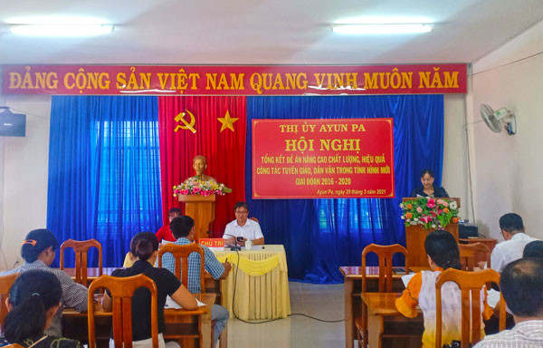 Quang cảnh hội nghị. Ảnh: Ksor H’Yuên quang cảnh hội nghị tổng kết đề án tuyên vận giai đoạn 2016 2020