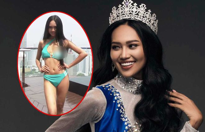 Han Lay gửi lời xin lỗi khán giả sau khi gặp sự cố trong phần thi bikini. ẢNH: CHỤP MÀN HÌNH/ FBNV