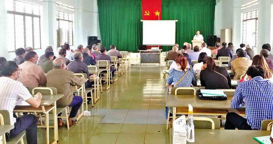 Quang cảnh lớp bồi dưỡng. Ảnh. Đinh Yến