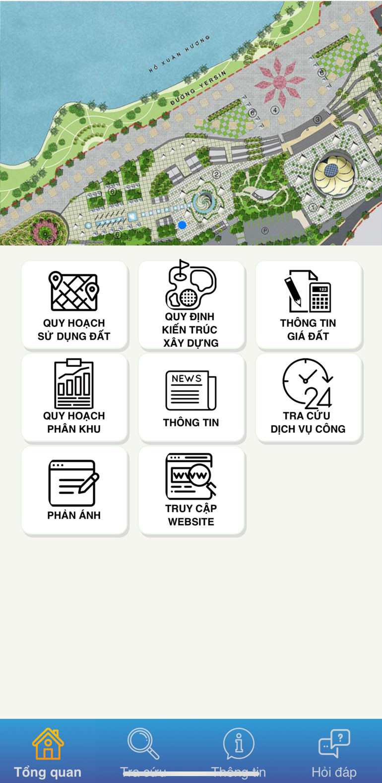  Ứng dụng thông tin Quy hoạch Đà Lạt trên điện thoại