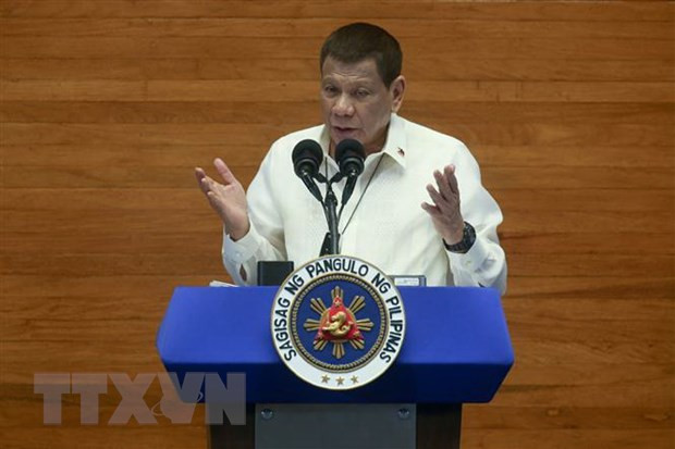 Tổng thống Philippines Rodrigo Duterte. (Ảnh: AFP/TTXVN)  Tổng thống Philippines Rodrigo Duterte. (Ảnh: AFP/TTXVN)