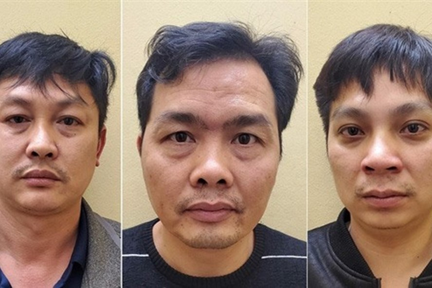 Các nghi phạm Sơn, Hùng, Nam (từ trái sang) trong đường dây lô đề. Ảnh: Công an cung cấp