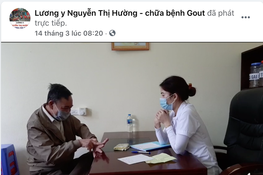Lương y tự xưng Nguyễn Thị Hường vẫn liên tục đăng tải các video khám bệnh cho bệnh nhân. Ảnh: Chụp màn hình.