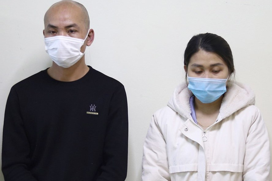 Mai Minh Chung và bạn gái trong đường dây mua bán trẻ sơ sinh. Ảnh: V.Dũng