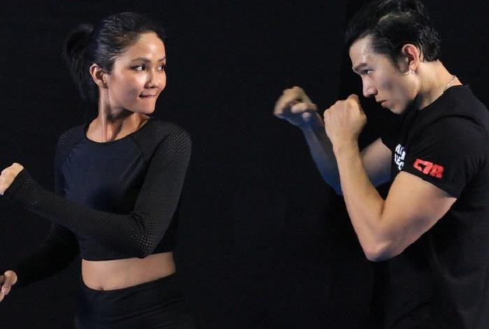 H'hen Niê đóng phim. Ảnh:ĐPCC.