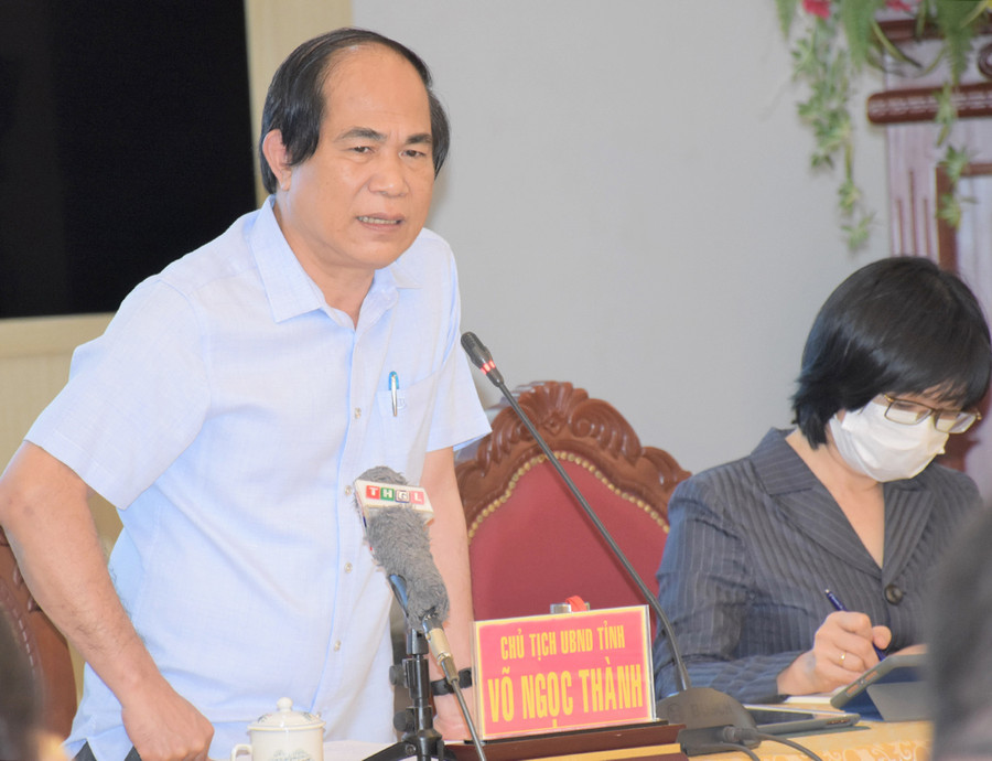  Chủ tịch UBND tỉnh Võ Ngọc Thành phát biểu kết luận hội nghị. Ảnh: Trần Dung