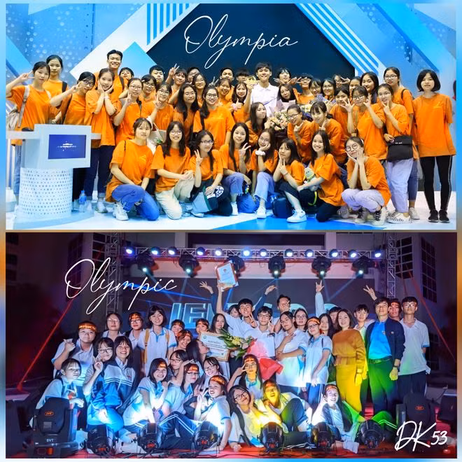 Các bạn lớp 12D luôn sát cánh bên Huy. ẢNH NVCC