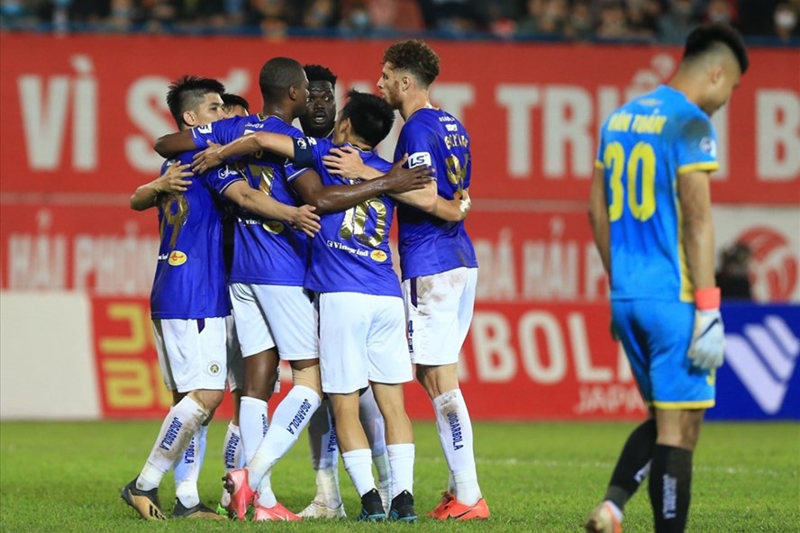 Hà Nội có chiến thắng 2-0 trước Hải Phòng. Ảnh: Hoài Thu