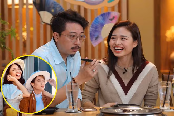 Lê Lộc liên tục nũng nịu với đàn anh Hứa Minh Đạt và Color Man khi bị trêu chọc với Tuấn Dũng. ẢNH: BTC