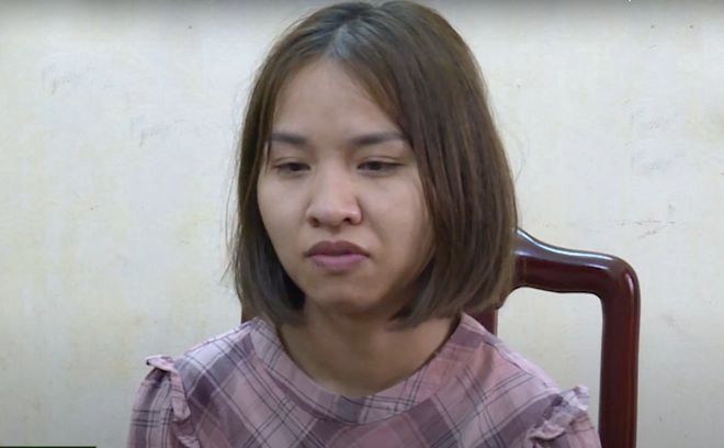 Chu Thúy Hằng tại cơ quan điều tra. ẢNH CÔNG AN CUNG CẤP