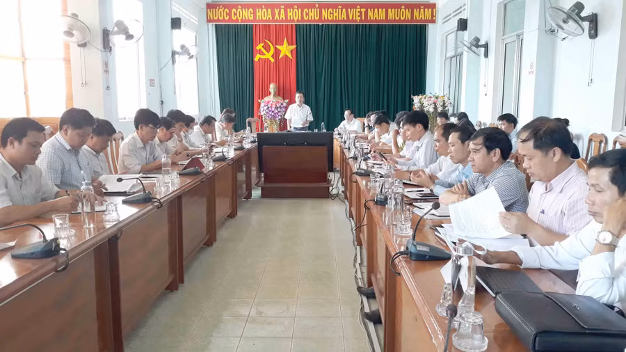 Quang cảnh hội nghị sơ kết quý I năm 2021 UBND huyện Ia Pa. Ảnh: Mai Linh 