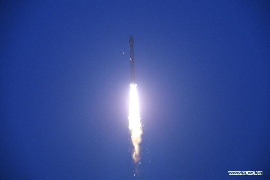 Trung Quốc phóng vệ tinh quan sát trái đất mới vào không gian từ Trung tâm Phóng vệ tinh Tửu Tuyền. Ảnh: Xinhua