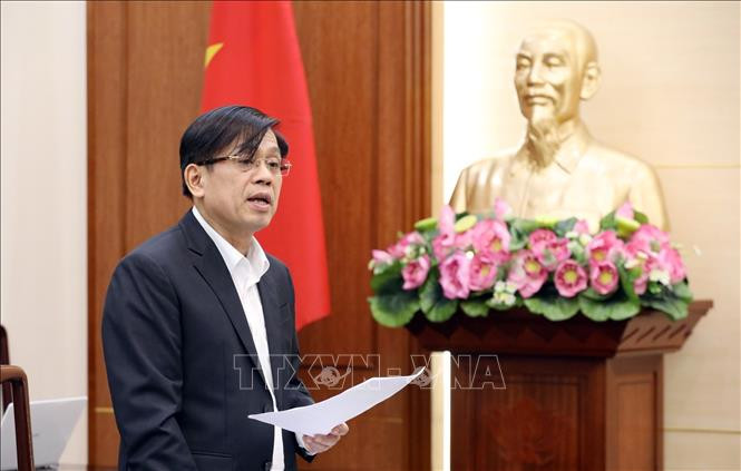  Thứ trưởng Bộ Lao động - Thương binh và Xã hội Nguyễn Bá Hoan phát biểu tại buổi làm việc.