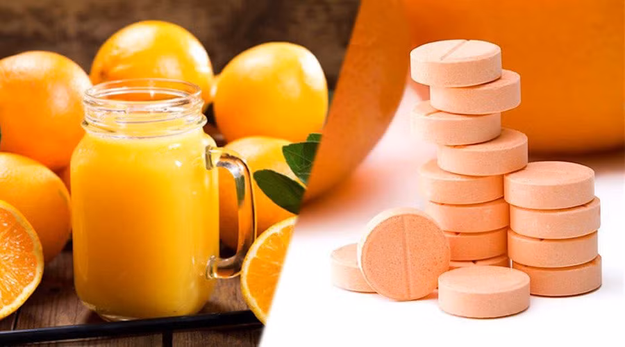 Dùng quá liều vitamin C có thể gây tác dụng ngược. Đồ họa: Vi vi.