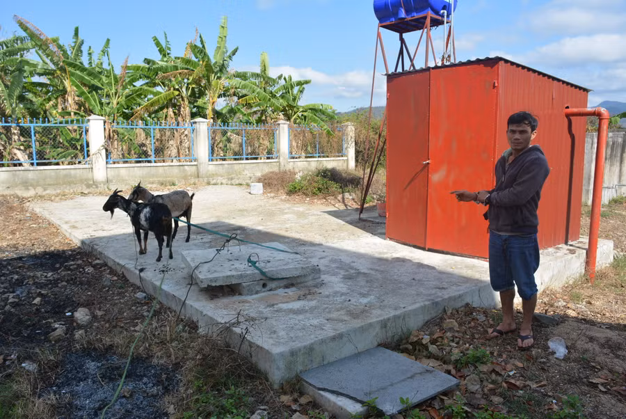 Đối tượng Cường cùng 2 trong số 4 con dê tang vật. Ảnh: Văn Ngọc Đối tượng Cường cùng 2 trong số 4 con dê tang vật. Ảnh: Văn Ngọc