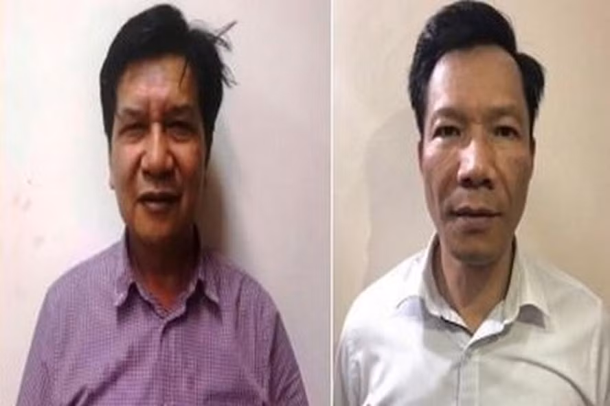 Bị can Trần Ngọc Hà (cựu Chủ tịch HĐQT VEAM) và bị can Vũ Quang Tâm. Ảnh: BCA.