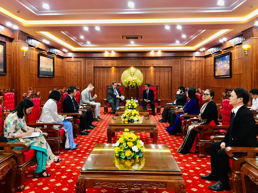 Quang cảnh buổi tiếp xã giao. Ảnh Trần Dung