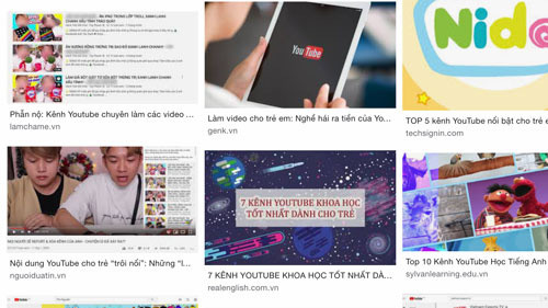 Có hàng ngàn kênh YouTube dành cho trẻ em, trong đó không ít kênh có nội dung độc hại, nhảm nhí. (Ảnh chụp màn hình, chỉ có tính minh họa) Có hàng ngàn kênh YouTube dành cho trẻ em, trong đó không ít kênh có nội dung độc hại, nhảm nhí. (Ảnh chụp màn hình, chỉ có tính minh họa)