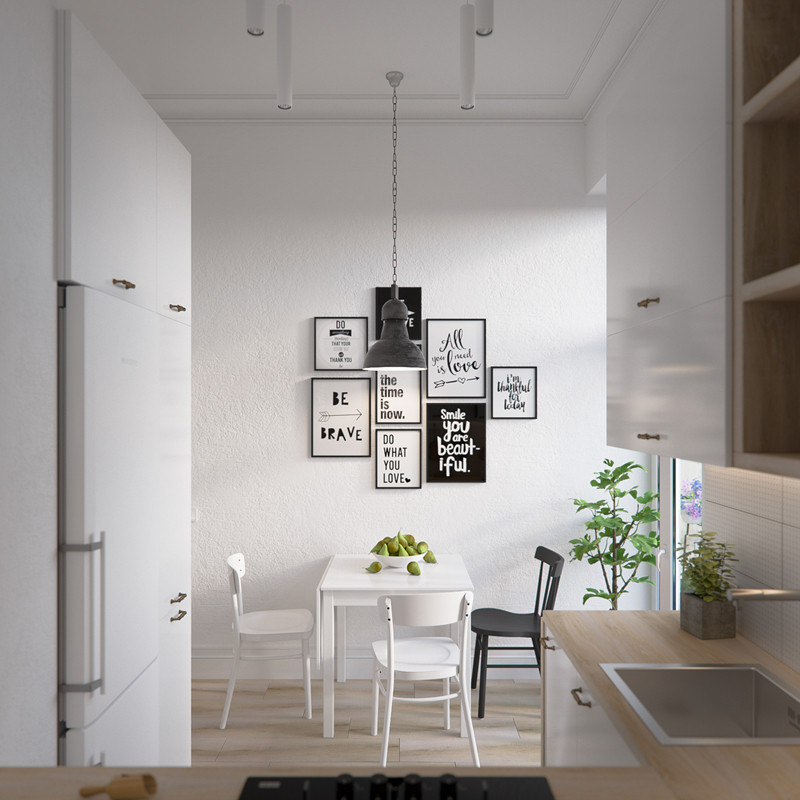 Ghế ăn hiện đại pha trộn hai màu đen và trắng độc đáo.