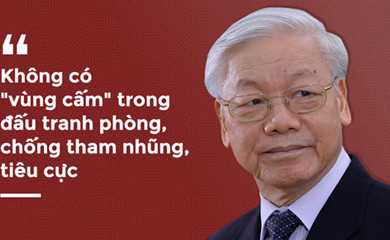  Tổng Bí thư, Chủ tịch nước Nguyễn Phú Trọng luôn khẳng định quyết tâm trong công cuộc phòng chống tham nhũng. Ảnh: KT