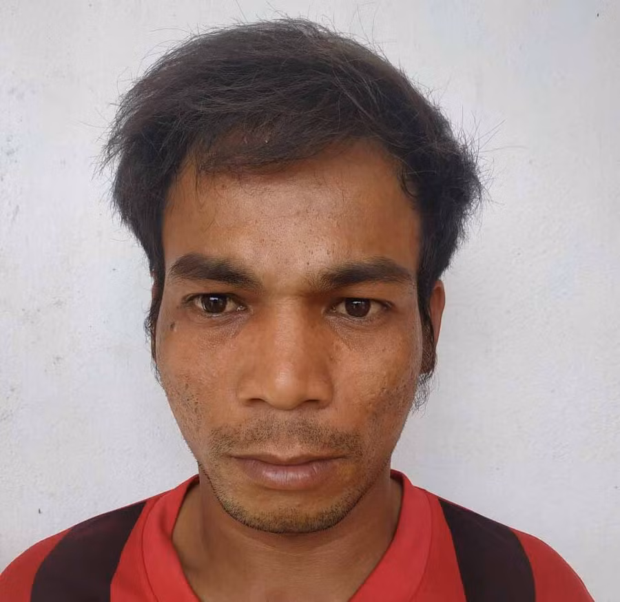 Đối tượng Nay Djhuêng tại cơ quan điều tra. Ảnh: Hoàng Hiền