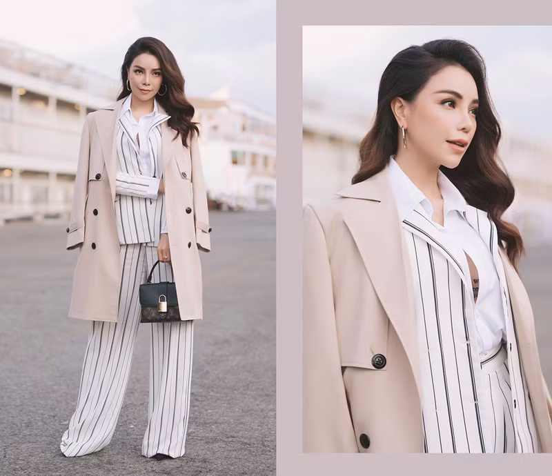  Xuất hiện tại một sự kiện, Trà Ngọc Hằng gây chú ý bởi phong cách ăn mặc sành điệu cùng gu thời trang theo phong cách quý cô tự tin, kiêu hãnh.