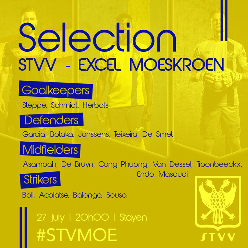 Danh sách đăng ký thi đấu của Sint-Truidense ở trận mở màn giải vô địch quốc gia Bỉ.