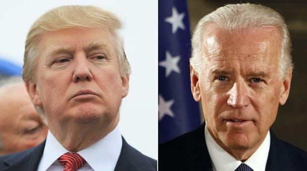 Tổng thống Mỹ Donald Trump và cựu phó Tổng thống Mỹ Joe Biden. (Nguồn: CNN)