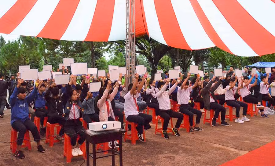 Phần thi Rung chuông vàng diễn ra sôi nổi, hấp dẫn. Ảnh: P.V