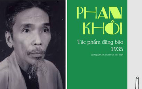 Học giả Phan Khôi (trái) và cuốn 