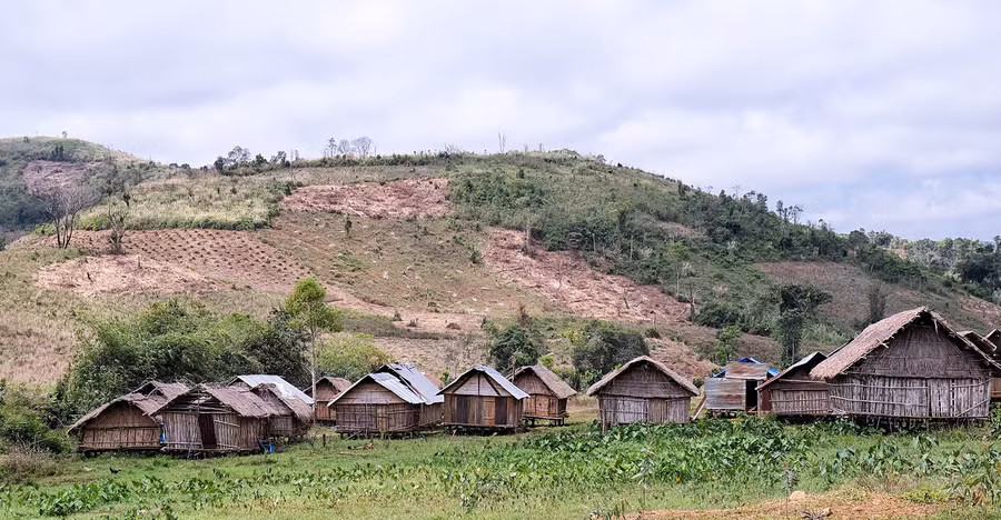 Một góc làng Hà Đừng 1 (xã Dak Rong, huyện Kbang) đẹp như tranh. Ảnh: Hoàng Ngọc