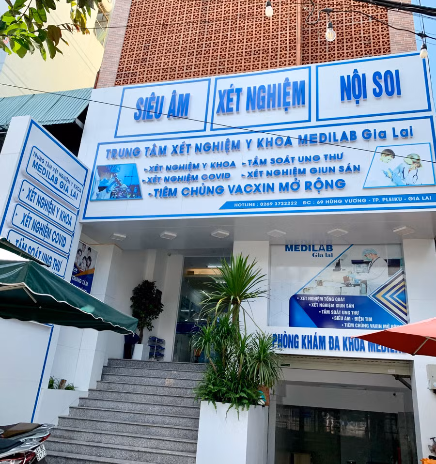 Trung tâm Xét nghiệm Y khoa Medilab Gia Lai (địa chỉ 69 Hùng Vương, phường Diên Hồng, TP. Pleiku). Ảnh: Như Nguyện