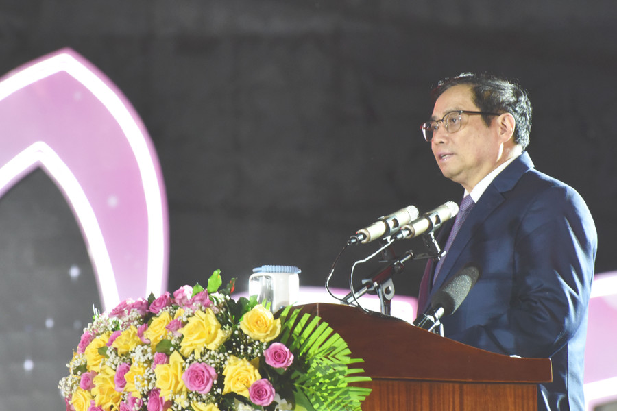 Thủ tướng Phạm Minh Chính phát biểu tại buổi lễ. Ảnh: Đức Thụy