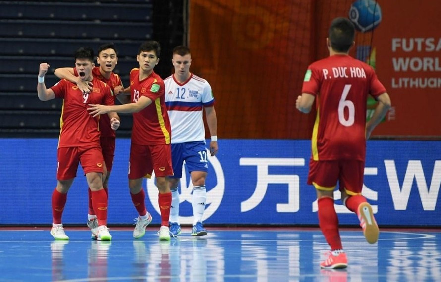 Futsal Việt Nam hướng đến mục tiêu giành tấm Huy chương Vàng SEA Games 31. Ảnh: VFF