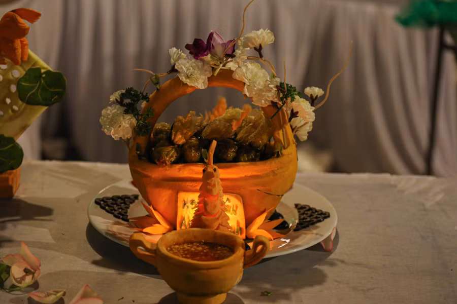 Món chả cốm ram đến từ Hà Nội. LÊ HOÀI NHÂN