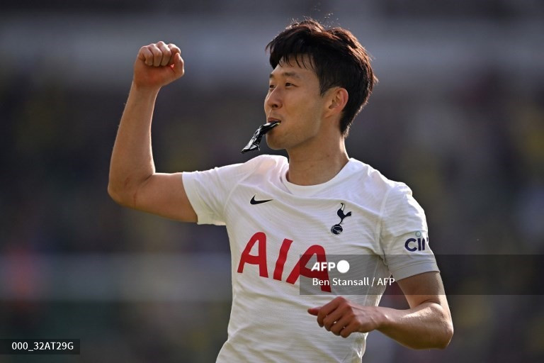 Son Heung-Min lập cú đúp trong chiến thắng của Tottenham. Ảnh: AFP