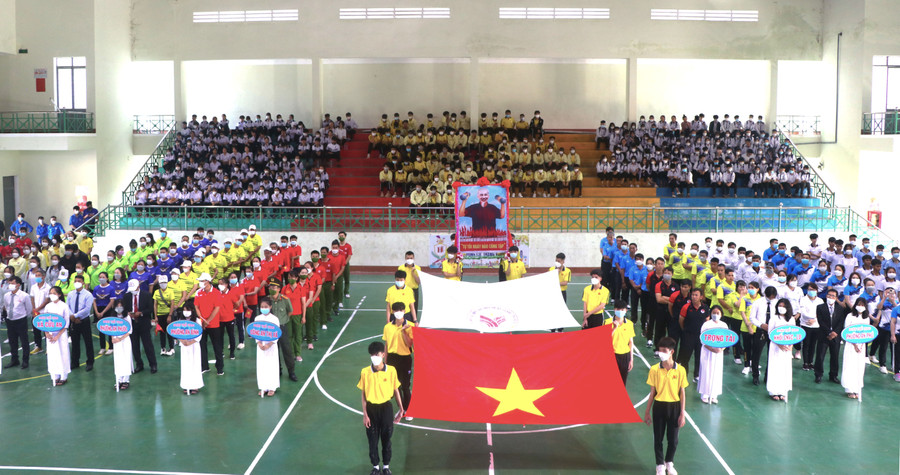 Hơn 1.500 vận động viên tham gia Đại hội Thể dục thể thao thị xã An Khê lần thứ IX năm 2021. Ảnh: Ngọc Minh