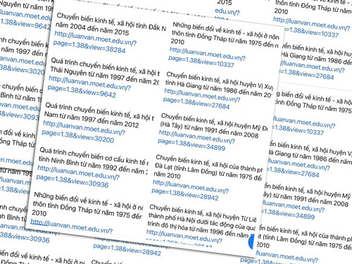 Hàng loạt đề tài luận án tiến sĩ na ná nhau