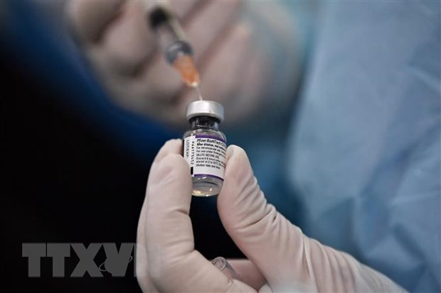 Vaccine ngừa COVID-19 của hãng Pfizer/ BioNTech. Ảnh: AFP/TTXVN
