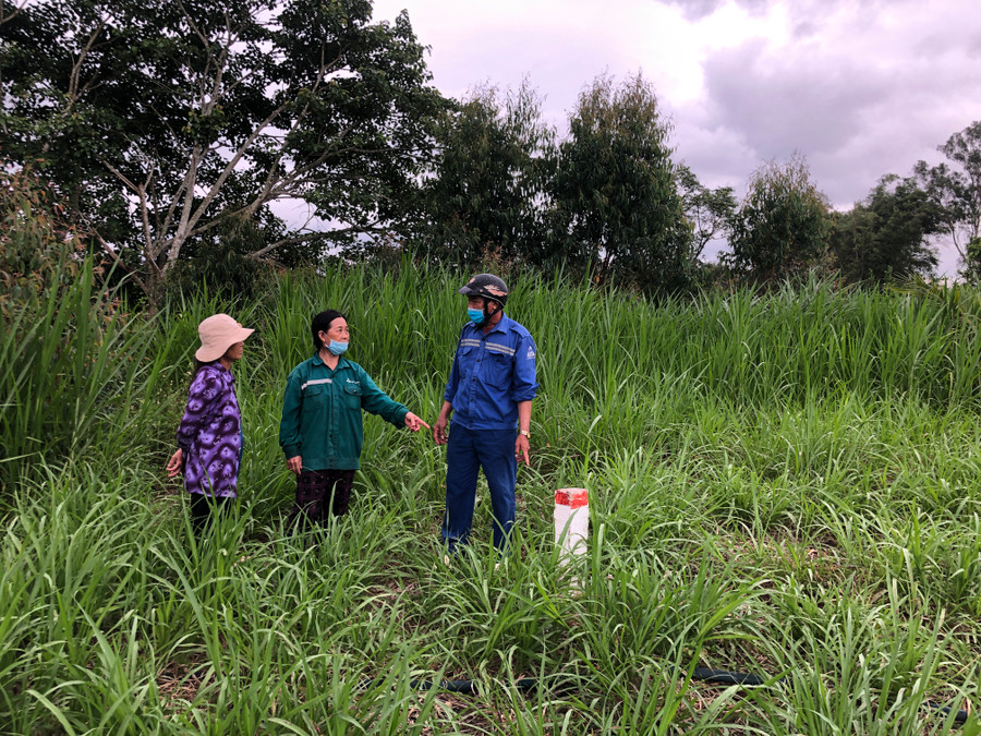 Gia đình bà Phạm Thị Thu Hoàng (tổ 7, phường An Bình) chấp nhận phương án đền bù, đền bù để đơn vị thi công giải phóng mặt bằng. Ảnh: Ngọc Minh