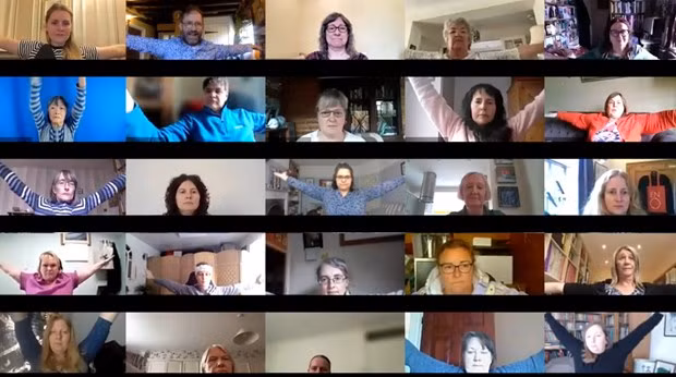 Các bệnh nhân mắc COVID-19 tham gia lớp luyện thở của Dàn nhạc Opera quốc gia Anh. (Nguồn: Đại học Hoàng gia London)