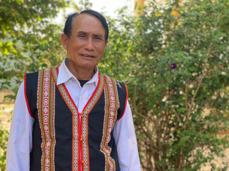 Ông Bome hiện là một trong những người uy tín của làng Rai, xã Hà Bầu.