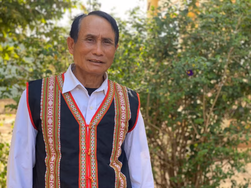 Ông Bome hiện là một trong những người uy tín của làng Rai, xã Hà Bầu.