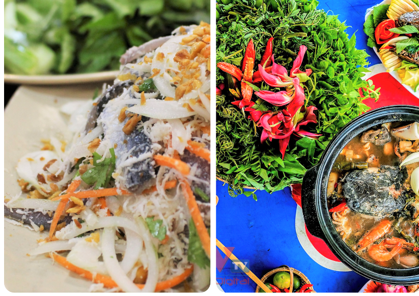 Gỏi cá trích và lẩu mắm U Minh được chế biến khéo léo sẽ đánh thức mọi giác quan của người thưởng thức. Ảnh: VietKings