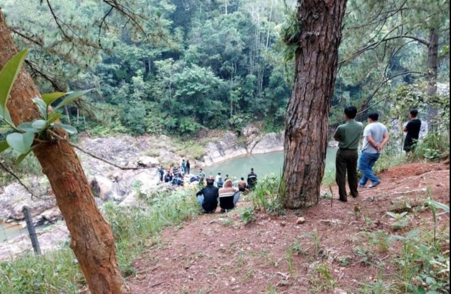 Vị trí nạn nhân Phạm Gia Anh bị đuối nước. Ảnh: CTV